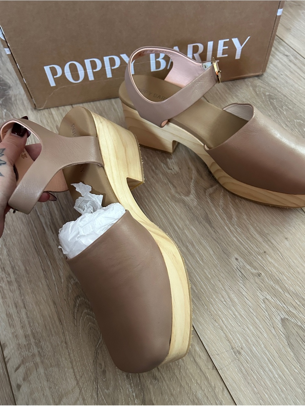 Brown Leather Platform Clog - Picture 4 of 4